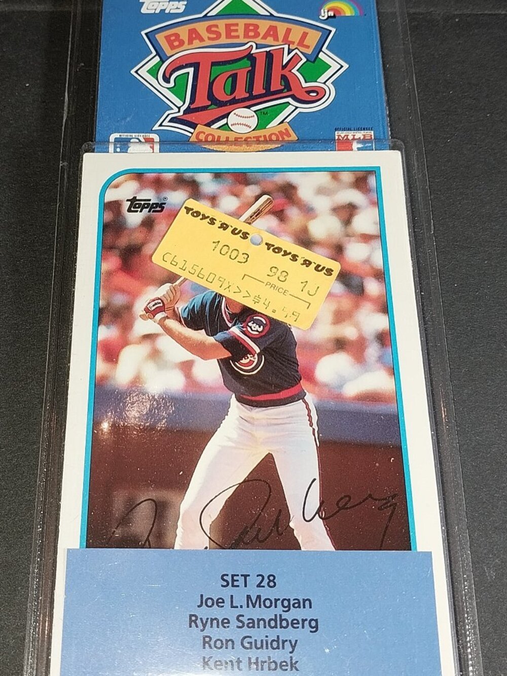 1989 Topps Baseball Talk Collection Set 28 Morgan Sandberg Guidry Hrbek